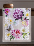 Maison d' Hermine Table Runner 100% Cotton Double Layer Table Runners 108 inches Long Decorative for Home Kitchen Dining Party Baby Shower Wedding Bridal Shower Spring Summer (Pivoine, 14.50" x 108")