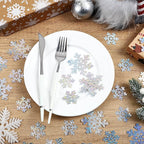 MARFOREVER Holographic Snowflake Glitter Confetti, Christmas Laser Silver Snowflake Table Scatters Frozen Party Decorations Winter Wonderland Confetti Sprinkles for Wedding Christmas Party Decorations