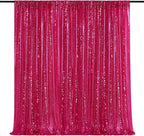 Sequin Backdrop Hot Pink 8ft x 8ft Glitter Photo Booth Backdrop for Birthday Party Fuchsia