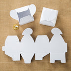AWELL White Candy Box Bulk 2.5x2x2.5 inches with Heart Bow Party Favor Box,White Glitter,Pack of 50