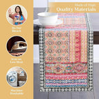 Maison d' Hermine Table Runner 100% Cotton Double Layer Table Runners 72 inches Long for Thanksgiving Christmas Decorations Home Kitchen Dining Party Wedding (Ispahan, 14.5" x 72")