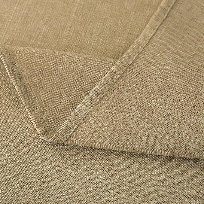 NLMUVW Tan Linen Tablecloth Rectangle, Farmhouse Table Cloth Textured Water Resistant Decorative Table Cover for Cafe Dining Kitchen, 54 x 78 Inch