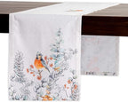 Maison d' Hermine Table Runner 100% Cotton Single Layer Table Runners 36 inches Long for Thanksgiving Christmas Decorations Home Kitchen Dining Party Wedding (Whitish Shabby Chique, 14.5" x 36")