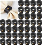 APTWOW 40PCS Leather Napkin Rings, Fall Thanksgiving Napkin Holder, Black Halloween Vintage Farmhouse Napkin Rings Bulk for Wedding Party Birthday Banquet Table Decoration and Daily Use
