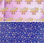 LeZakaa Christmas Purple Wrapping Paper Mini Roll, Have a Magical Christmas Cake Stand, Snowflake in Purple, Metallic Foil, Reversible Design for Winter Holiday Family Gathering, 17 inches x 32.8 Feet