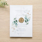 PONATIA 50PCS Vellum Jackets for 5x7 Invitation Cards - 135GSM Green Leaves Vellum Sleeves, 5x7'' Clear Jackets Wedding Invitations Wraps - Transparent Card Jackets