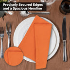 Urban Villa Cloth Napkins Halloween Dinner Napkins Solid Orange Color 20''x20'' (Set of 12) 100% Cotton Slub Absorbent Napkins Soft Durable Reusable Washable Ideal for Events Parties Everyday use