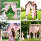 8 Panels Wedding Arch Draping Fabric 28" x 20 Ft Wedding Arch Drapes Chiffon Fabric Drape Sheer Backdrop Curtain for Weddings Party Swag Ceremony Birthday Arbor Drapery Reception Ceiling Décor(Pink)