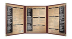Goodsmart Restaurant Menu Covers – 25 Pack Burgundy 6-View Trifold 8.5" x 11", Side-Loading Vinyl & Plastic Menu Holders, Clear Menu Sleeves, Leather-Style Café Covers with Gold Corners