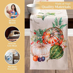 Maison d' Hermine Table Runner 100% Cotton Double Layer Table Runners 72 inches Long for Thanksgiving Christmas Decorations Home Kitchen Dining Party Wedding (Lumina, 14.5" x 72")