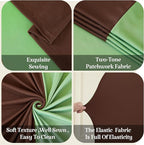 Brown Green Arch Backdrop Cover for Wedding, 7.2FT 6FT Set of 2 Stretchy Spandex Fitted Arch Stand Cover for Baby Shower, Birthday Party Decor, Chiara Backdrop Cover with Double-Sided Design