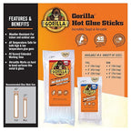 Gorilla Hot Glue Sticks, Clear Glue, Mini Size 4" Long x 0.27" Diameter, 75 Count (Pack of 6) - Safe for All Temperatures with Extended Working Time