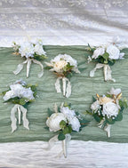CherishedMoments Set of 6 Assorted Flower Centerpieces Mini Floral Wedding Flowers Set for Fall Wedding Table Centerpieces Decoration, White Bouquets and Home Decor