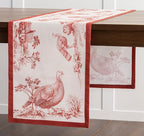 Maison d' Hermine Table Runner 100% Cotton Single Layer Table Runners 36 inches Long for Thanksgiving Christmas Decorations Home Kitchen Dining Party Wedding (Holy Jouy - Red, 14.5" x 36")