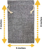 50 Gray Burlap Bags with Drawstring, 5x8 Inch (5x7 Internal) Gift Bag Bulk Pack - Birthday and Wedding Party Favors, Jewelry and Treat Pouches, Advent, Christmas and Holiday Gift Wrap (Gray)