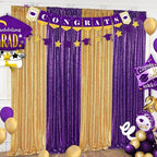 Purple Sequin Backdrop 4 Panels 2FTx8FT Photo Background Glitter Party Backdrop Curtains for Wedding Baby Shower Stage Decorations