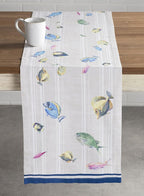 Maison d' Hermine Table Runner 100% Cotton Single Layer Table Runners 108 inches Long Decorative for Home Kitchen Dining Party Baby Shower Wedding Bridal Shower Spring Summer (Poisson, 14.50" x 108")