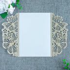 20 PCS 5.12x7.2 Butterfly Quinceanera Invitation, Laser Cut Wedding Invitation Cards with Envelopes for XV Anos Bridal Shower Baby Shower Invite (Shinny Champagne)