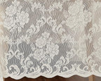 LinenZone Ivory Round Tablecloth for Rustic Vintage Decor. Sheer Lace Works Great As Wedding, Thanksgiving or Christmas Tablecloth (Mia 70 Round, Ivory)