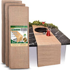Burlap Table Runners (Pack of 3) – 12”x 108” - No-Fray Finished Edge Premium Quality Natural Table Runner – No Odor, Eco-Friendly Burlap Runner, Perfect for Rustic Table Decor and Other DIY Crafts
