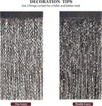 Black Foil Curtain Backdrop, CYLMFC 3 Pack 3.3 ft x 6.6 ft Sparkle Metallic Foil Curtains for Photo Booth Props Decoration,Graduation,Fiesta,Halloween Party Decor