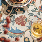 patdrea Designer Vintage Linen Tablecloth for Rectangle Table,French Soft Durable Floral Tablecloths,Colorful Table Cover for Kitchen Dining,Parties,Christmas,Thanksgiving,Party,63"x87"-Puno