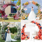 Asee'm 8.5FT Gold Wedding Arch Round Backdrop Stand Large Circle Metal Floral Balloon Frame for Party Anniversary Birthday Graduation Valentine Ceremony Decorations