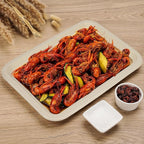 50 Pack Brown 14" Heavy Duty Disposable Rectangle Food Trays, Compostable Extra Large Paper Platter Plates Serving Crawfish, Lobster, Crab for Party, BBQ, Crawfish Boil Accessories