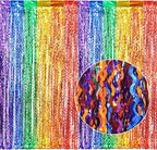 3 Pack Rainbow Foil Curtains - 3.3x6.6ft Metallic Streamers Tinsel Curtains Background for Photo Booth Birthday Weddings Carnivals Graduation
