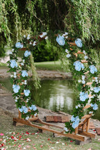 U'Artlines 3 Pack Artificial Blue Rose Vines Floral Garlands Total 19.5 Ft Fake Vine Silk Flower Garland for Indoor Outdoor Home Wedding Arch Garden Wall Decoration