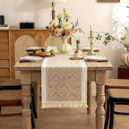 Table Runners 95 Inches,Waterproof Boho Table Runner with Tassel Fringe,Table Runner for Party Coffee Table