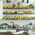 Uieke 3 Pack Artificial Sunflower Garland, 7.5ft/Strand Silk Sunflowers Hanging Vines Flowers with Green Leaves for Room Kitchen Garden Birthday Wedding Baby Shower Party Table Decor Large