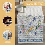 Maison d' Hermine Table Runner 100% Cotton Double Layer Table Runners 108 inches Long Decorative for Home Kitchen Dining Party Baby Shower Wedding Bridal Shower Spring Summer (Faience, 14.50" x 108")