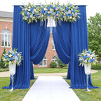 60ftx12ft Wrinkle Free Royal Blue Backdrop Curtain, 12 Panels 12FT Height Royal Blue Wedding Backdrop Drapes, Silky Polyester Back Drop Cloth for Birthday Photography Background Party Backdrop Draping