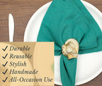 Turkey Bird Gold Napkin Rings Set of -12 for Dinner Parties, Weddings Receptions, Family Gatherings, or Everyday Use - Set Your Style with Daily Use Table Décor Accessories - ALPHA Living HOME