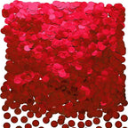 Red Foil Metallic Round Table Scatter Decor - Circle Dots Mylar Confetti for Wedding, Bachelorette, Valentine's, Mother's Day, Baby Shower & Birthday Parties - 60g