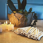 Thankful Greetings 2" Choose Your Colors Safety Matches | Set of 200+ Bulk Artisan Matchsticks with Striker Stickers Select 2 Colors - 100+ of Each | Custom for Your Home Decor, Gifts, & Events