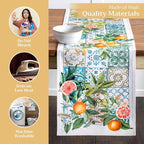 Maison d' Hermine Table Runner 100% Cotton Double Layer Table Runners 108 inches Long Decorative for Home Kitchen Dining Party Baby Shower Wedding Bridal Shower Spring Summer (Agrume, 14.50" x 108")