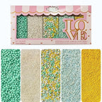 Confect Cake Sprinkles Mix Pack of 5 – Sky Blue, Yellow & White – Pearl Dragees, Jimmies, Sparkling Sugar – Baking Decorations for Cakes, Cupcakes, Cookies & Desserts- Vegan, Gluten-Free, Nut-Free, Soy-Free, Dairy-Free, Palm Oil-Free- 5 Oz