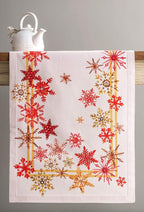 Maison d' Hermine Table Runner 100% Cotton Single Layer Table Runners 90 inches Long for Thanksgiving Christmas Decorations Home Kitchen Dining Party Wedding (Crystal Star, 14.5" x 90")