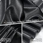 10ft x 10ft Black Glitter Sequin Backdrop Curtain for Parties, Wrinkle Free Sparking Backdrop Drapes, 2 Panels 5x10ft Shimmer Photo Back Drop Cloth for Wedding Birthday Photography Background