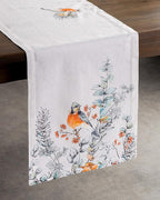 Maison d' Hermine Table Runner 100% Cotton Single Layer Table Runners 60 inches Long for Thanksgiving Christmas Decorations Home Kitchen Dining Party Wedding (Whitish Shabby Chique, 14.5" x 60")