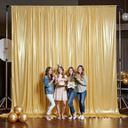 Outpain 10x14ft Gold Sequin Backdrop Curtains -Heavy Duty Gold Photography Backdrops with Non-Shedding Glitter, Wrinkle-Free Stage Drapes for Wedding/Christmas/Studio Shoots (5x14ft 2 Panels)
