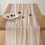 6Pcs Beige Gauze Rustic Cheesecloth Table Runner 120 Inch 10 FT for Wedding Baby Shower Bridal Shower Birthday Engagement Garden Outdoor Party Long Sheer Boho Decorations