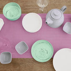 Solino Home Linen Table Runner 120 Inches Long - Classic Hemstitch 100% Pure Linen Violet Dining Table Runner 14 x 120 Inch for Halloween