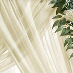 Wedding Arch Draping Fabric Beige Arch Drapes Sheer Backdrop Curtain for Ceremony Photo Wedding Decor 19Ft x 28" 2 Panel