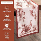 Maison d' Hermine Table Runner 100% Cotton Double Layer Table Runners 72 inches Long for Thanksgiving Christmas Decorations Home Kitchen Dining Party Wedding (Holy Jouy - Brown, 14.5" x 72")