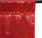 Poise3EHome 6Ft x 8Ft Red Sequin Backdrop, Glitter Thick Satin Sequin Background Drapes, Sequence Xmas Thanksgiving Backdrop for Wedding Party Holiday Festival Decor