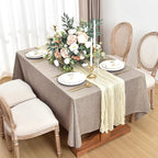 Fitable Faux Linen Tablecloths for Rectangle Tables: Water & Stain Resistant Farmhouse Table Cloth, Washable Burlap Textured Table Covers for Kitchen Dining Party(2 Pack, 60x102 Inch, Nature)
