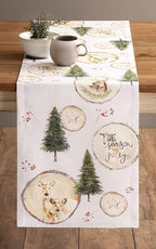 Maison d' Hermine Table Runner 100% Cotton Single Layer Table Runners 36 inches Long for Thanksgiving Christmas Decorations Home Kitchen Dining Party Wedding (Mountain Life, 14.5" x 36")